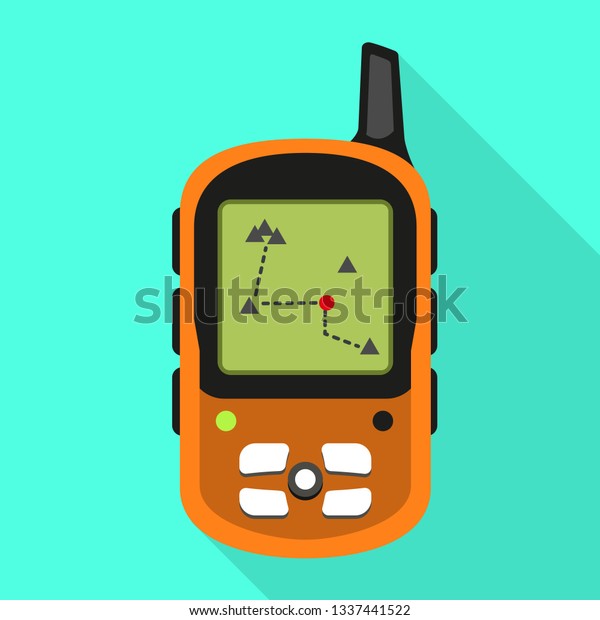 Gps mountain tracker icon. Flat\
illustration of gps mountain tracker icon for web\
design