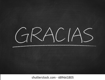 Gracias Word On Chalkboard Background Stock Illustration 689661805 ...