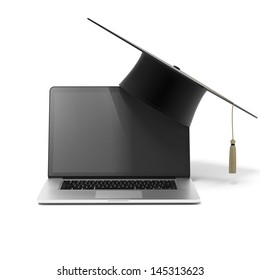 Grad Hat And Laptop