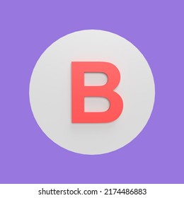 Grade B 3d icon model cartoon style concept. render illustration