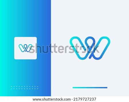 Gradient Abstract Initial Letter W Business Logo template
