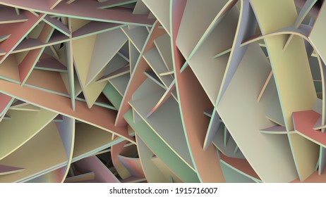 Gradient Abstract Panels Creative 3d Rendering Background With Muted Color Palette