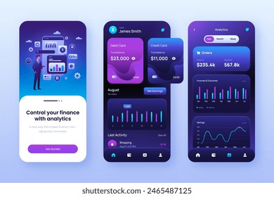 Gradient analyst data app design template set