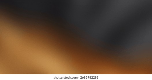 Gradient background features a smooth transition from dark gray to a warm golden brown creating an abstract textured surface ideal for modern designs and elegant backdrops with its subtle artistic fe