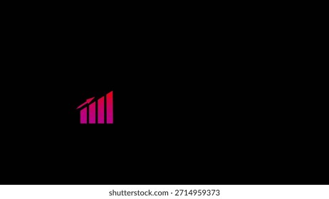 Gradient bar graph with four ascending bars transitioning from purple to pink on a transparent background