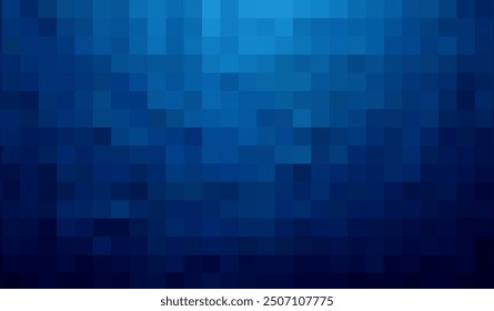 Gradient blue background. Geometric texture of light-dark blue squares. The substrate for branding, calendar, postcard, screensaver, poster, cover. A place for your design or text