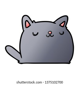 Gradient Cartoon Illustration Cute Kawaii Cat Stock Illustration ...