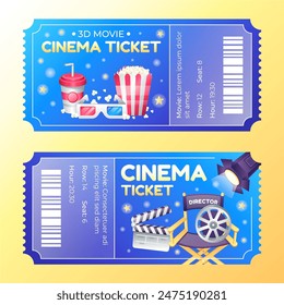 Gradient cinema ticket template set  - Powered by Shutterstock