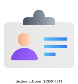 Gradient color icon, illustration for Identification, id card, license. - Powered by Shutterstock