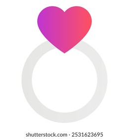 Gradient color icon, illustration for Ring, engagement, propose, heart. - Powered by Shutterstock