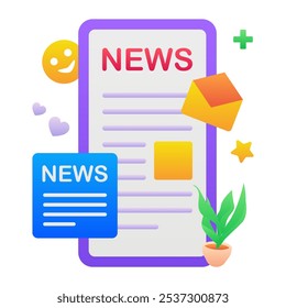 Gradient color illustration for Online news