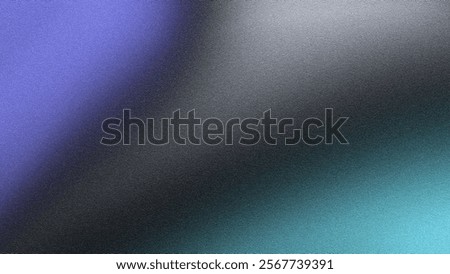 A gradient of colors sweeps across the image, transitioning from deep blue to a lighter shade of teal. A subtle texture adds visual interest to the smooth transition. grainy background