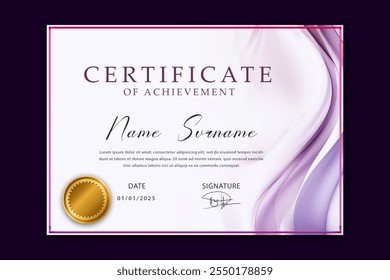 Gradient elegant certificate template mockup