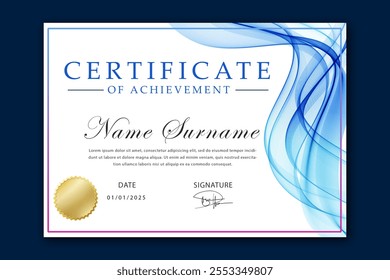 Gradient elegant certificate template mockup
