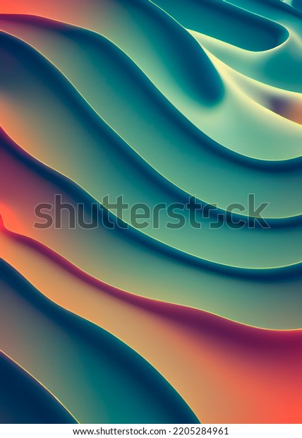 Gradient Flow Lines background on soft pastel\
tones, sharp edges.Curved shapes with gradients, abstract geometric\
lines pattern digital art illustration for cover design, poster,\
flyer,\
advertising