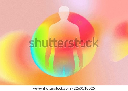 Gradient grainy human aura background texture. 
