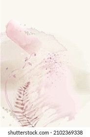 Gradient layered background from isolated graphic and watercolor elements. Illustration in powdery shades.