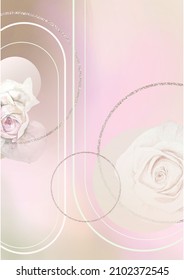 Gradient layered background from isolated graphic and watercolor elements. Illustration in powdery shades.