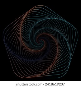 Gradient line art of basic shapes