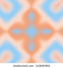 Gradient mandala background  Blue   orange abstract pattern  Trendy texture in pastel neutral colors  Minimal mystical vibrant ornament template