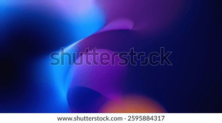 A gradient mesh background with soft curves and blurred shapes blending purple, blue, and subtle orange tones together. The colors flow gently creating a calm atmosphere.