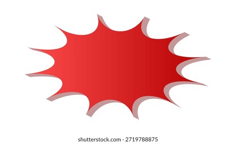 Gradient red 3D burst shape,  can be use  for sale, promotion, and highlights.