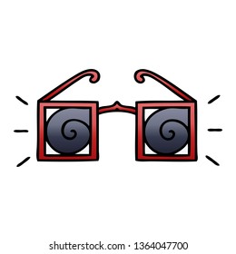 Gradient Shaded Cartoon Of A Hypnotic Glasses