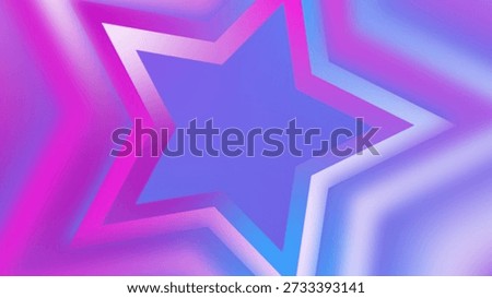 Gradient star design in vibrant pink, purple, and blue tones.