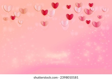 Gradient template golden red pink hearts border Gold confetti Background wedding invitations greeting cards posters Birthday vector banner Copy space your text Fairytale magic Valentine's card Baby  - Powered by Shutterstock