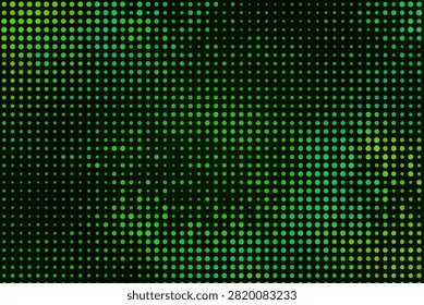 Gradient transition from black to bright green through dots in a pattern