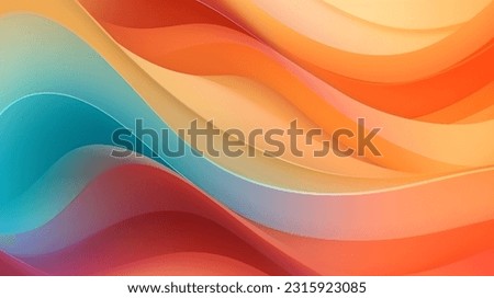 Gradient Trendy waves colorful background wallpaper. 3D render creative swoosh style soft lines. Abstract design wavy pattern vector illustration wallpaper.