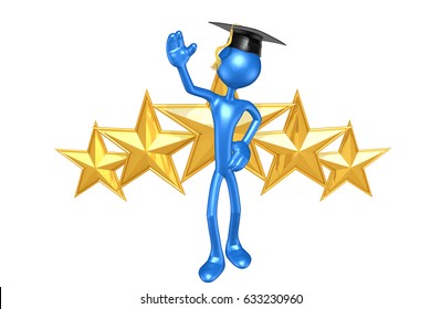 Graduate With Stars The Original 3D Character Illustration

