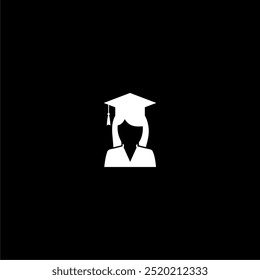 Graduate woman student icon isolated on dark background - Powered by Shutterstock