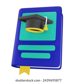 Graduation Book 3D Illustration for uiux, web, app, presentation, etc - Powered by Shutterstock