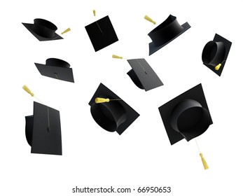 Graduation Cap On A White Background