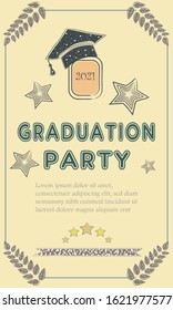 Graduation Ceremony Announcement. Rich Golden Style. Congratulations Graduates.