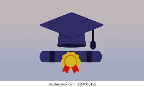 Graduation Gown Icon In 3d Icon Or 3d Rendering