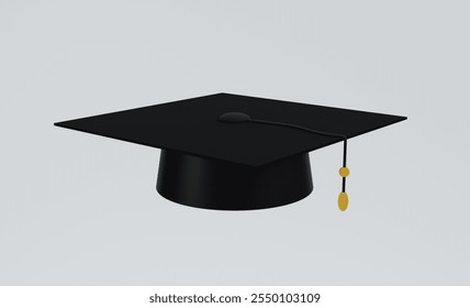 Graduation hat for graduation ceremony and educational program. 3D illustration
