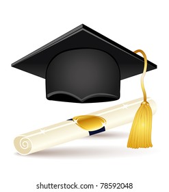 Graduation Icons Set Vector Cap Diploma Stock Vector (Royalty Free ...