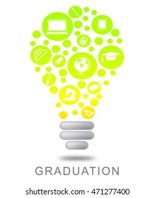 Graduation Lightbulb Representing Degree Qualification Or Masters