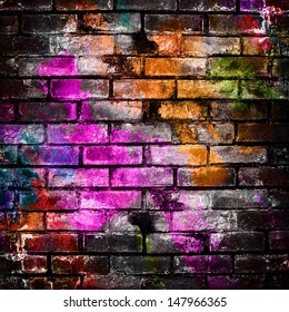 graffiti brick wall 