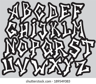 different graffiti styles alphabet