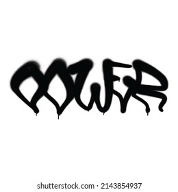 Graffiti Lettering Black Word Power Spray Stock Illustration 2143854937 ...