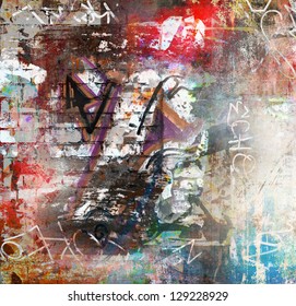 Graffiti-Wand, bunter Hintergrund