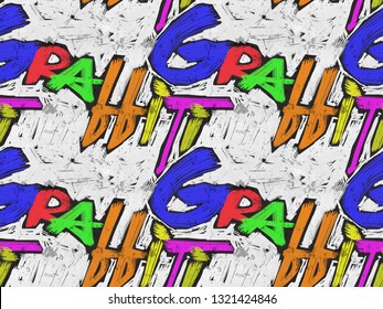 Graffiti Wall Seamless Pattern Repeating Letter Stock Illustration ...