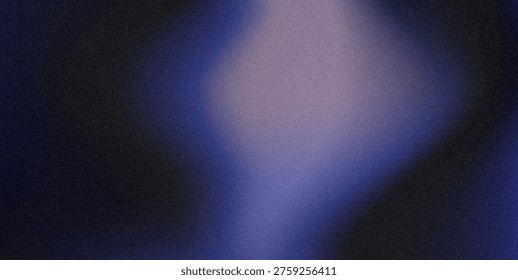 Grainy Abstract Gradient Background with Smooth Transition from Soft Purple Center to Dark Blue, Deep Black, and Subtle Violet Tones