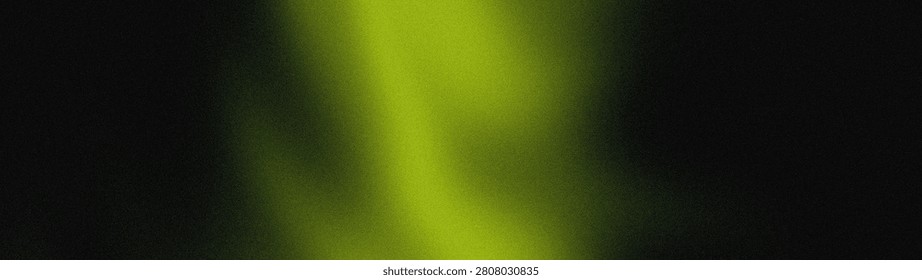 Grainy chartreuse green gradient light on dark mysterious background