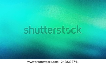 Grainy gradient from green to blue, creating a sense of depth and volume. Grainy gradients style, vintage noise, abstract background