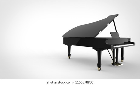 grand piano with copy space 3d rendering