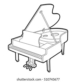 Grand Piano Icon. Outline Isometric Illustration Of Grand Piano  Icon For Web